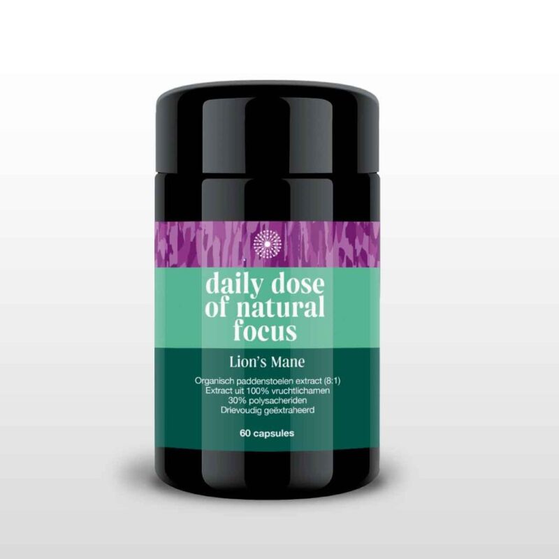 Lions-Mane-capsules-60caps-medicinale-paddenstoel-foodsporen Lion's Mane Capsules van Foodsporen