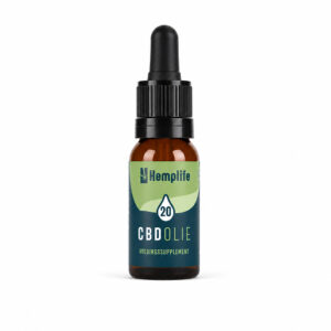 Hemplife CBD olie 20% flesje op witte achtergrond
