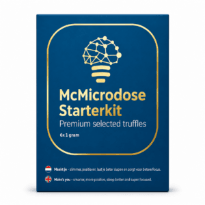 McMicrodose Starterkit 6 x 1 gram microdosing truffels op witte achtergrond.